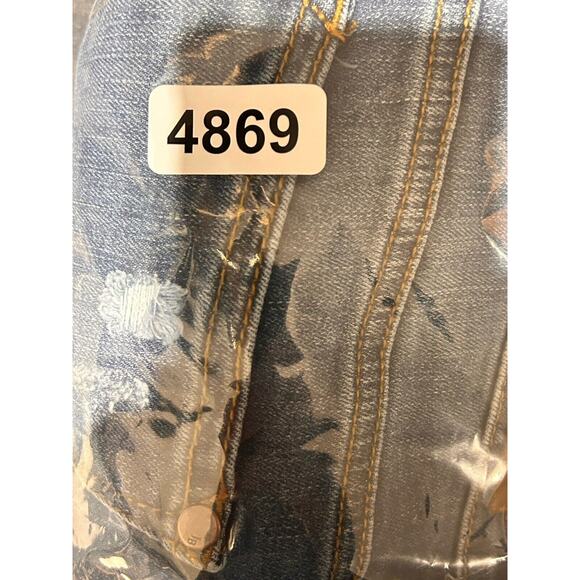 Judy Blue Jeans Womens 9/29 Skinny Fit Blue Denim Distressed Buffalo Plaid Patch - Picture 9 of 9